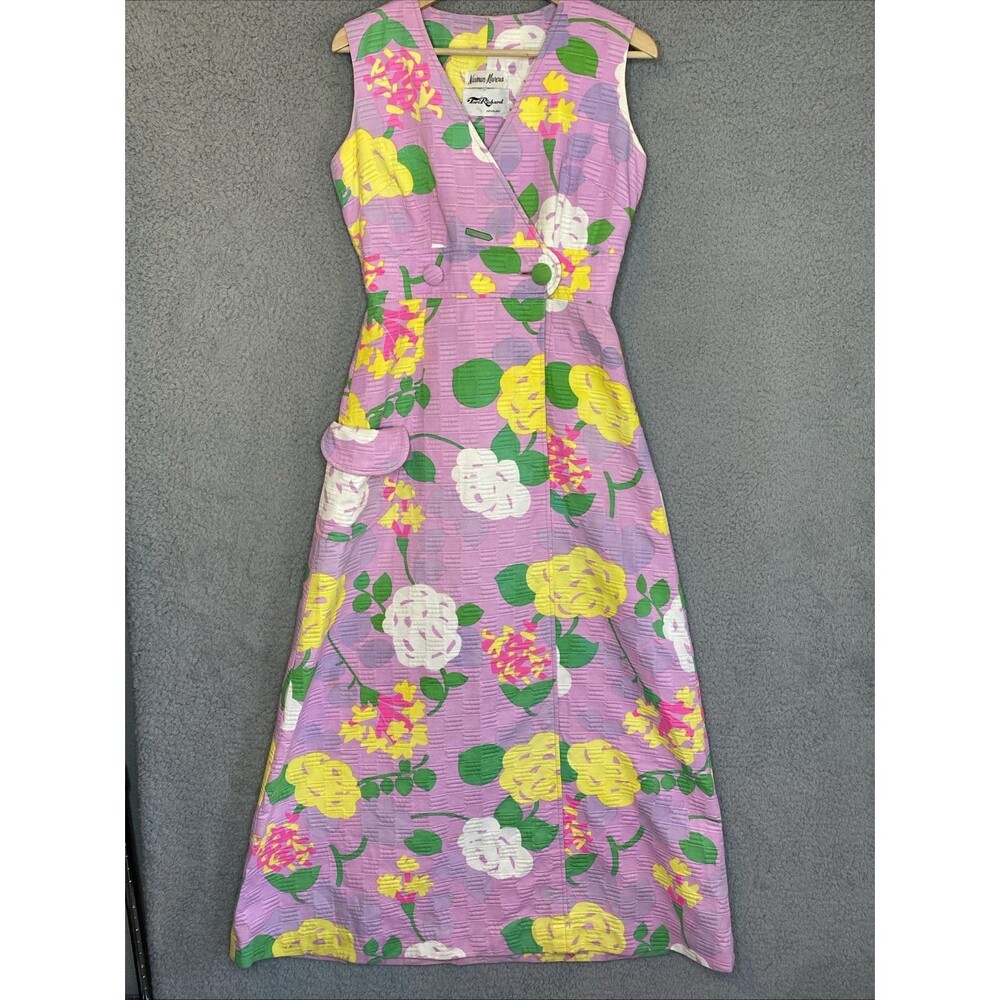 VTG Neiman Marcus Tori Richard Purple Floral Dopamine Maxi Honolulu SZ 10 Dress